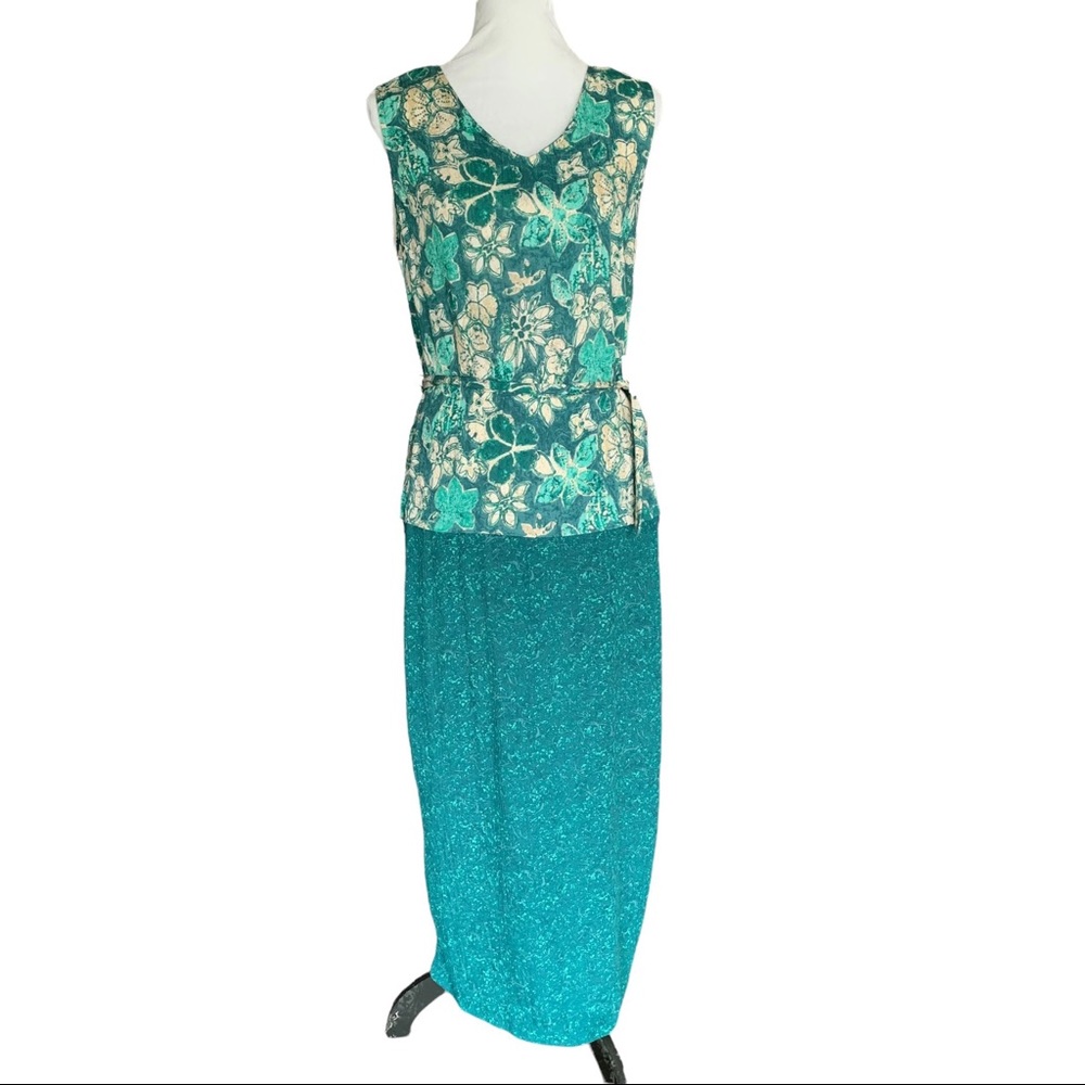 Vintage Kathie Lee Collection Women’s Green & Floral Dress - Picture 3 of 12
